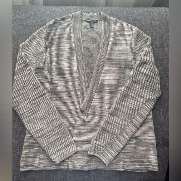 Eileen Fisher Maple Oat Tencel Organic Cotton Notch Collar Cardigan  Size M - Picture 12 of 12